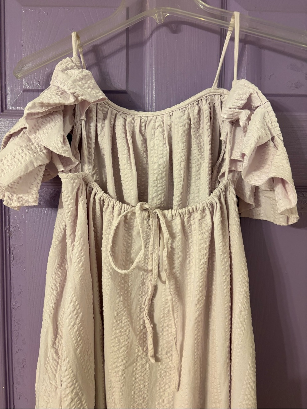 Free People Tamara Lilac Open Back Seersucker Midi/Maxi Dress - Picture 15 of 16